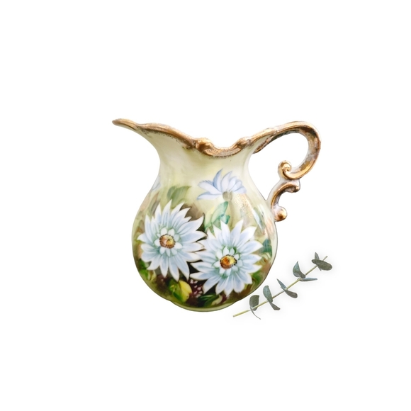 Vintage Arnart 5th Ave Hand Painted Floral Pitcher - Picture 1 of 5